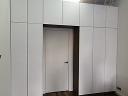 Шкаф с распашными дверями, антресоли, белый, ЛДСП фасады