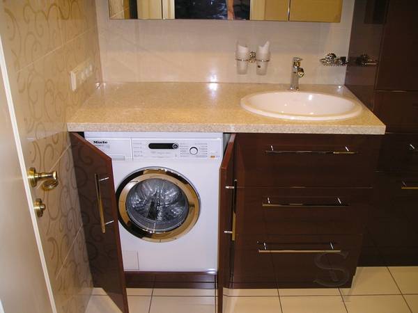 Мебель для ванной, тумба под умывальник и встроенную стиральную машинку
