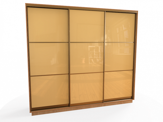 Шкаф купе трехдверный двери комбинированные стекло тонировка пленка Оракал 023 в гостиную