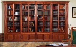 Шкаф книжный с распашными дверями, под книги со стеклом в библиотеку