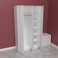 Шкаф для одежды распашной 3х створчатый Классик цвет белый гладкий, 2200х1200х550