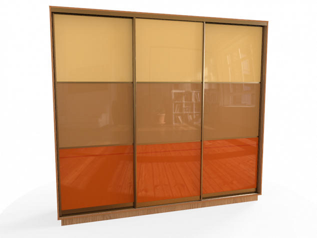 Шкаф купе трехдверный двери комбинированные стекло тонировка пленка Оракал в детскую
