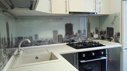Угловая кухня на заказ "Модерн 3" с фотопечатью