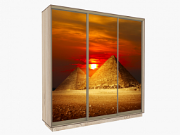 Шкаф купе трехдверный с фотопечатью "Пирамиды" в прихожую