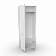 Шкаф для одежды распашной 2х створчатый Классик цвет белый гладкий, МДФ фасады, 2200х800х550